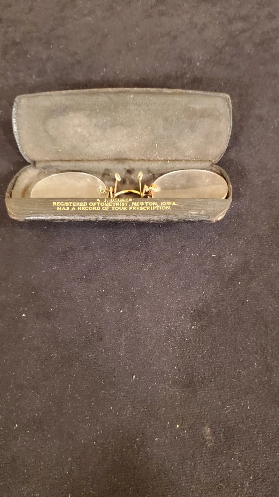 VINTAGE PINCHED NOSE GF Glasses with Case Newton, Iowa 11132022 #2 2