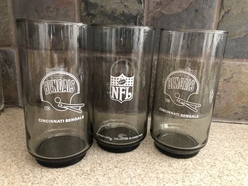 VINTAGE RARE BURGER CHEF NFL CINCINNATI BENGALS COLLECTOR DRINKING GLASS 1979