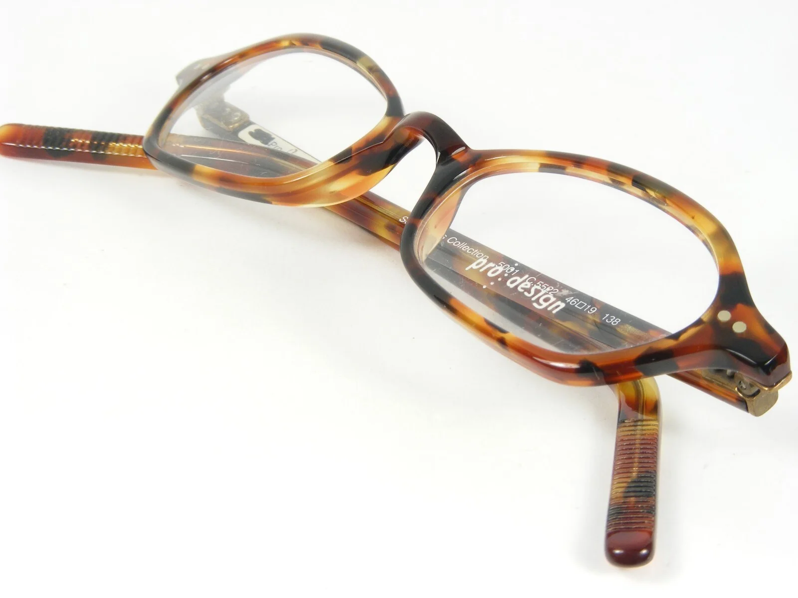 Vintage Rare Pro Design DENMARK 5001 5522 TORTOISE BROWN EYEGLASSES 46-19-138mm 4