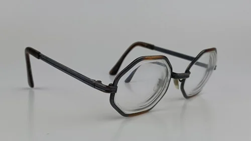 Vintage Raybert Hexolux Eyeglasses Frame Austria Metal Octagon 50 20 125 mm 2
