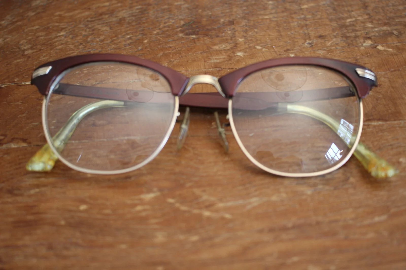 Vintage Retro Browline Aluminum Eyeglasses V10 12K GF 21 ALUM 1950