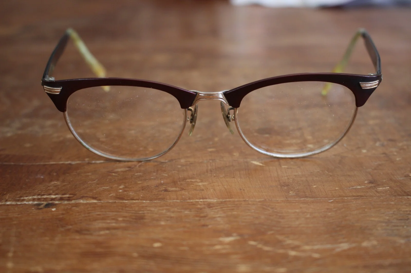Vintage Retro Browline Aluminum Eyeglasses V10 12K GF 21 ALUM 1950 2