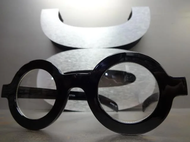 VINTAGE RETRO WALDO Style Clear Lens EYEGLASSES Round Brown Fashion OA01776 148 3