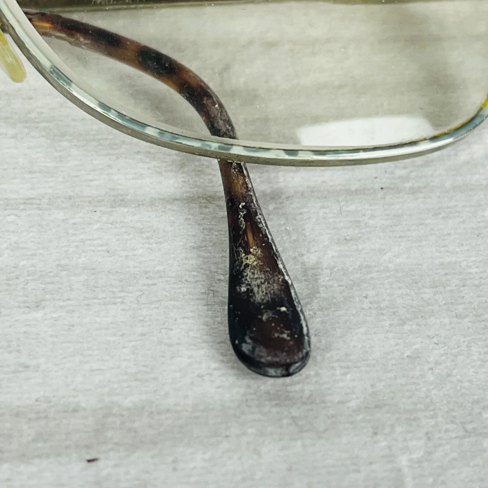 Vintage Russell Aviator Style Eyeglasses Frames Silver Metal Men 3