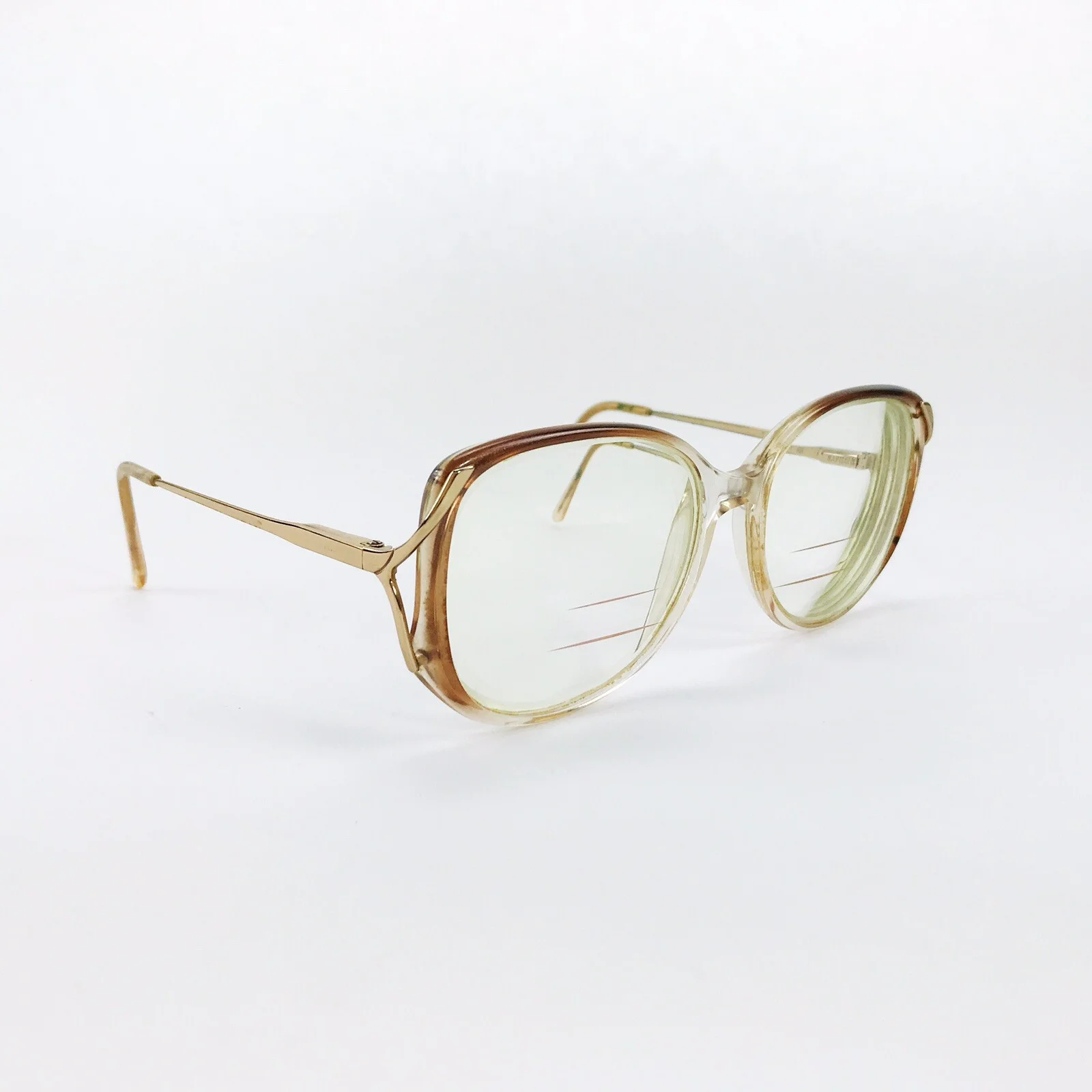 Vintage Safilo Elasta Oversize Trifocal Eyeglasses 1970s Glasses + Soft Case 4