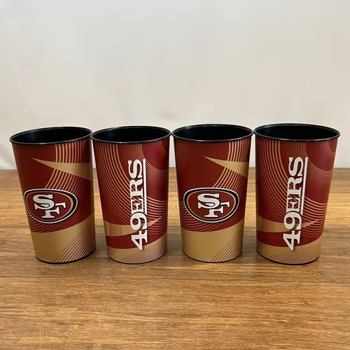 Vintage SAN FRANCISCO 49ERS Glasses Lot of 4 Cups 16 oz Niners Stadium BPA Free