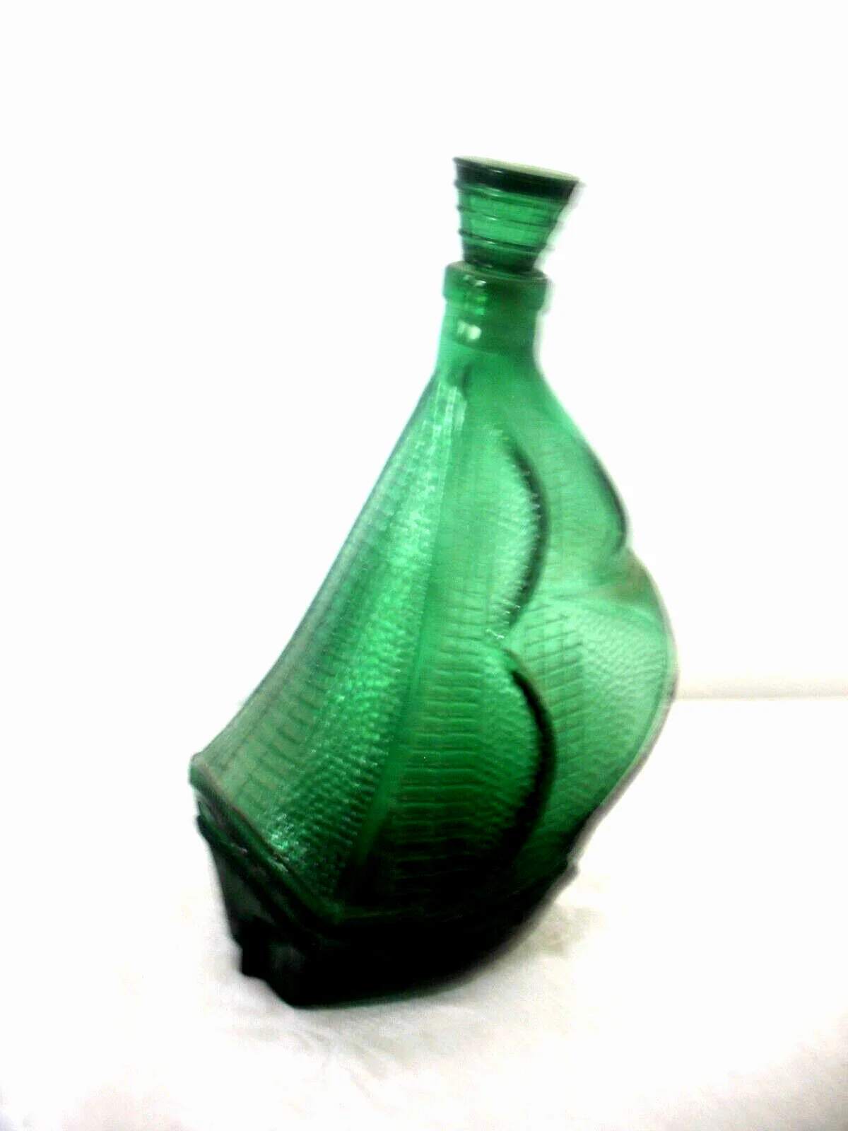 Vintage Santa Maria Ship Shaped Liquor Bottle Green Glass 1992 3