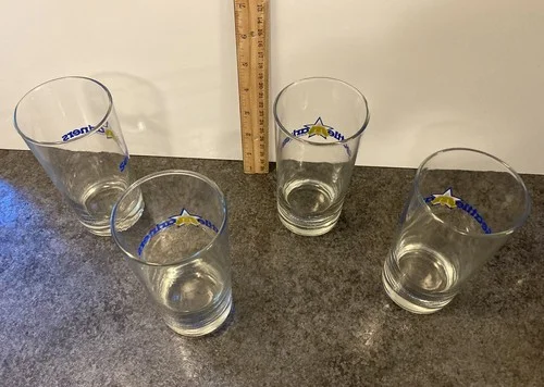 Vintage Seattle Mariners Team, Set Of 4 Glasses. Shell Oil Company, 5 1/2” Tall 4