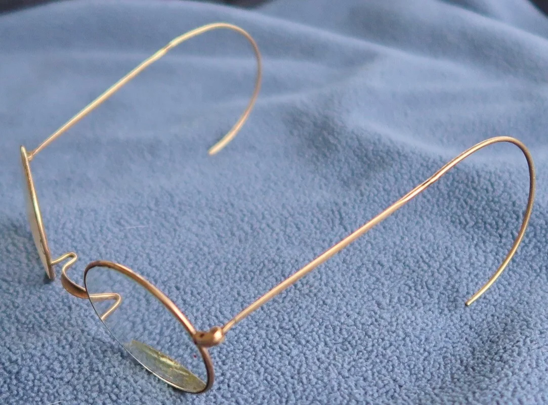 Vintage SHUR-ON Wire Rim GLASSES, Round Spectacles GF - Bi-Focal, Ear Hook 3