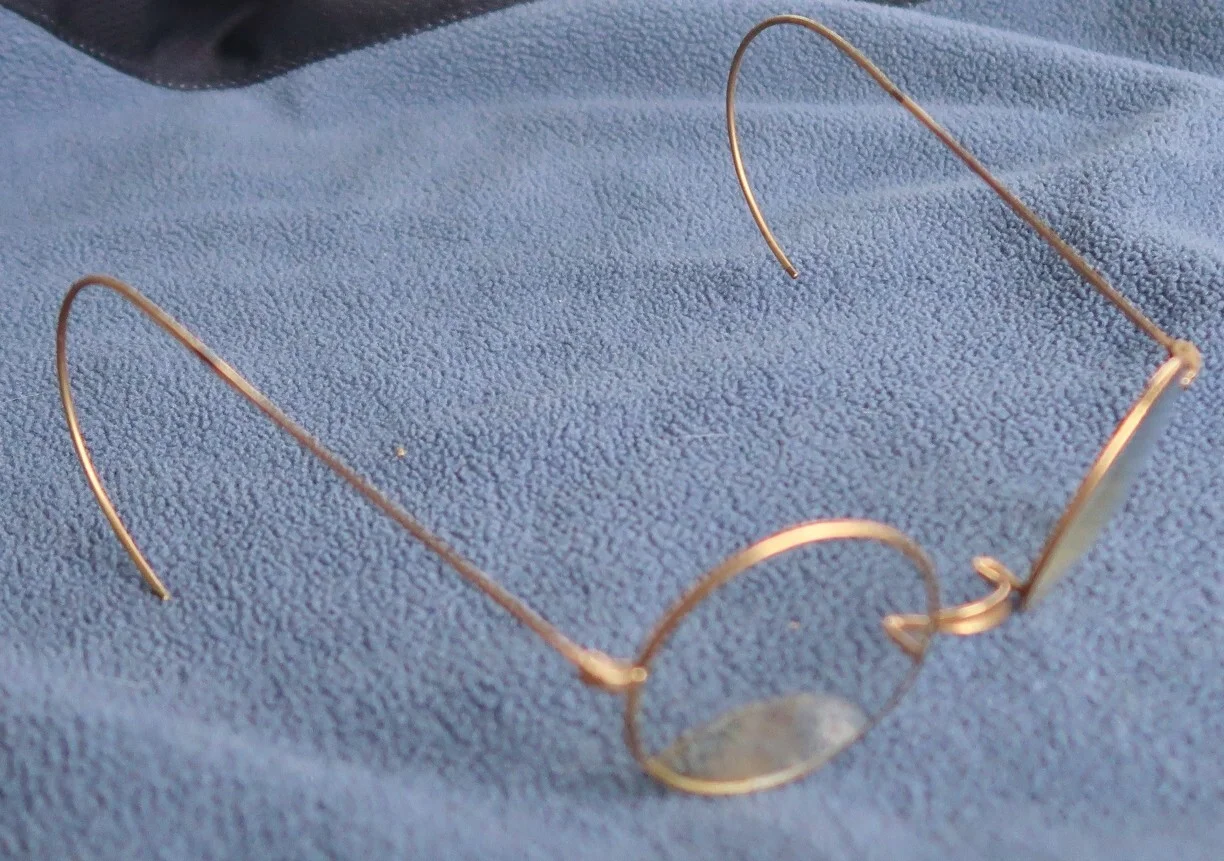 Vintage SHUR-ON Wire Rim GLASSES, Round Spectacles GF - Bi-Focal, Ear Hook 4