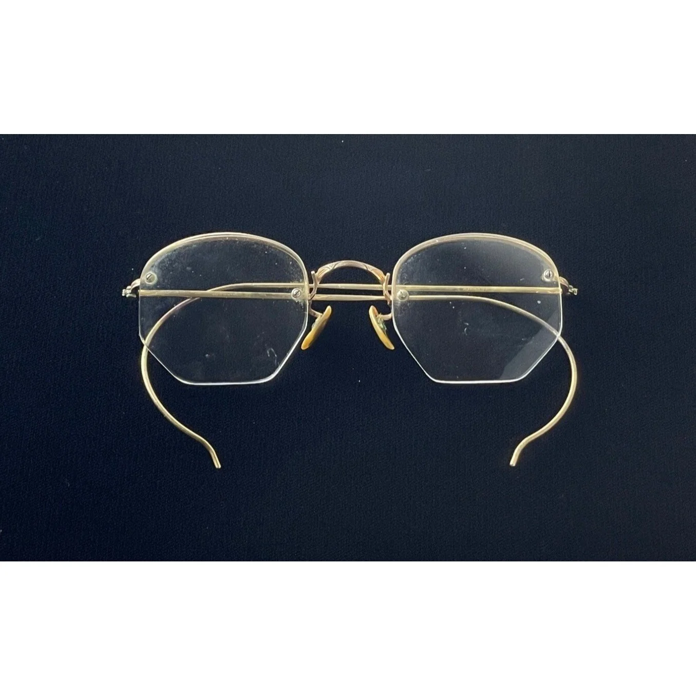 Vintage Shuron Round Wire Rim Eyeglasses 12k Gold Filled w/Case