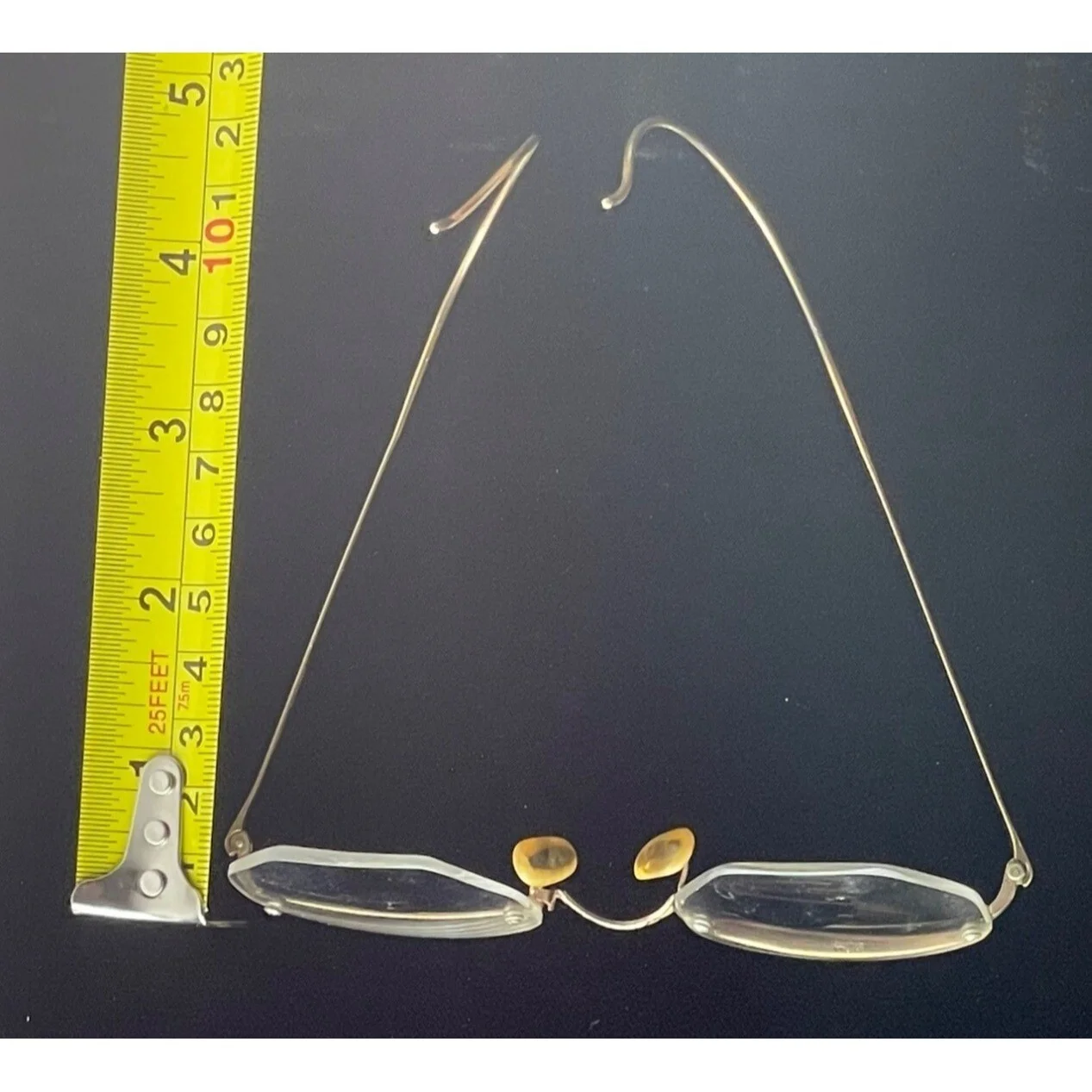 Vintage Shuron Round Wire Rim Eyeglasses 12k Gold Filled w/Case 4
