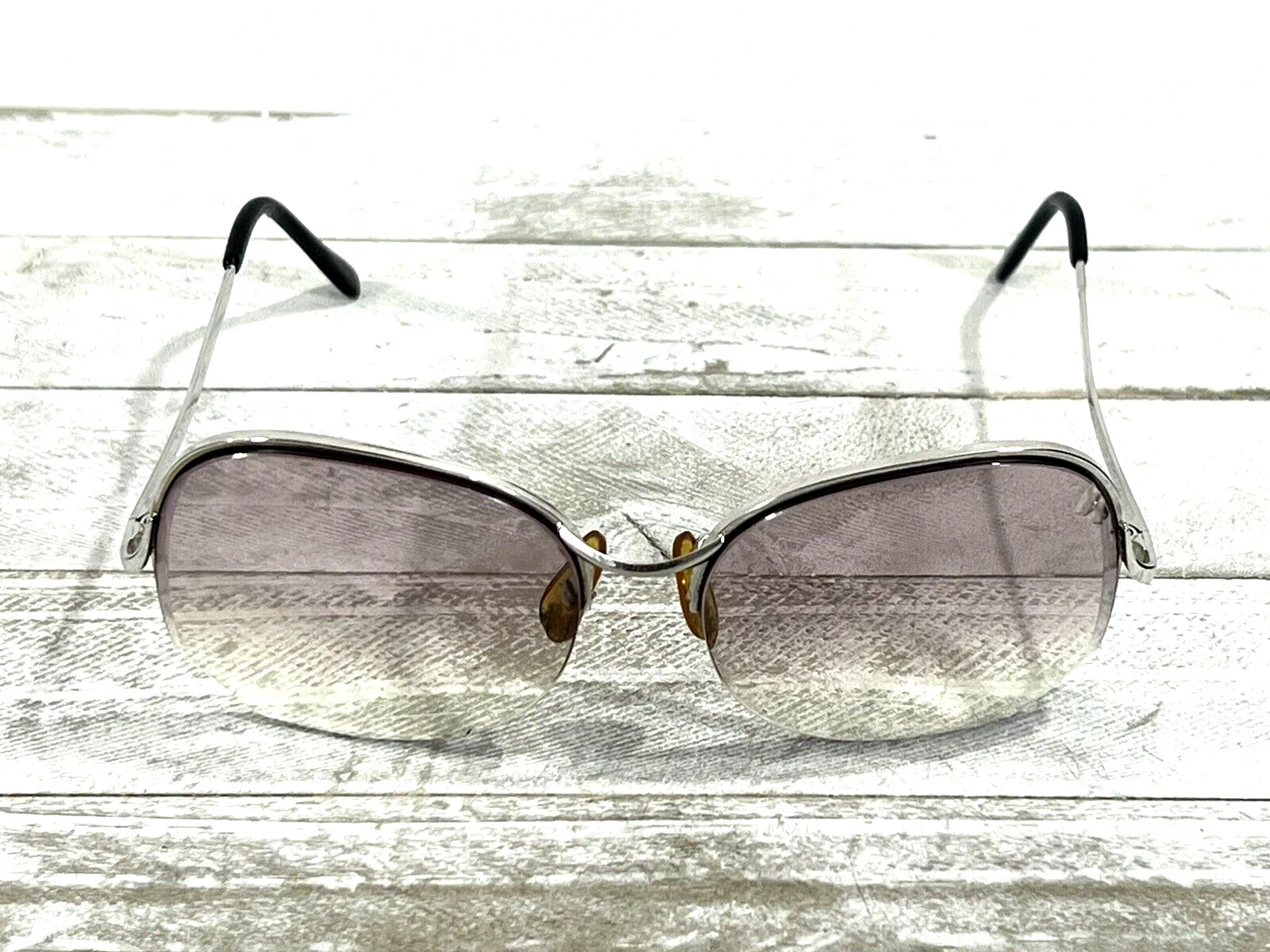 Vintage Silver Dollar Bridgette Womens Half Rim Eyeglass Frames Silver 54▯18-130 3