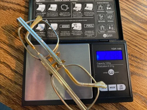 Vintage SR Optics USA Chunky Eyeglass Frames 1/20 12K GF Gold Filled 21g MADE US