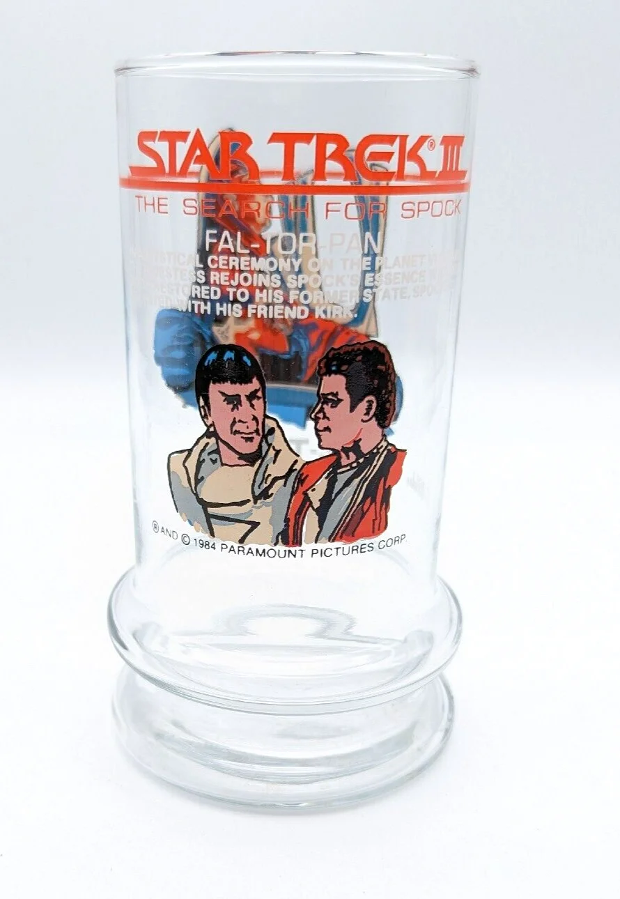 Vintage Star Trek III The Search For Spock 1984 Taco Bell Fal-Tor-Pan Glass 16oz 3
