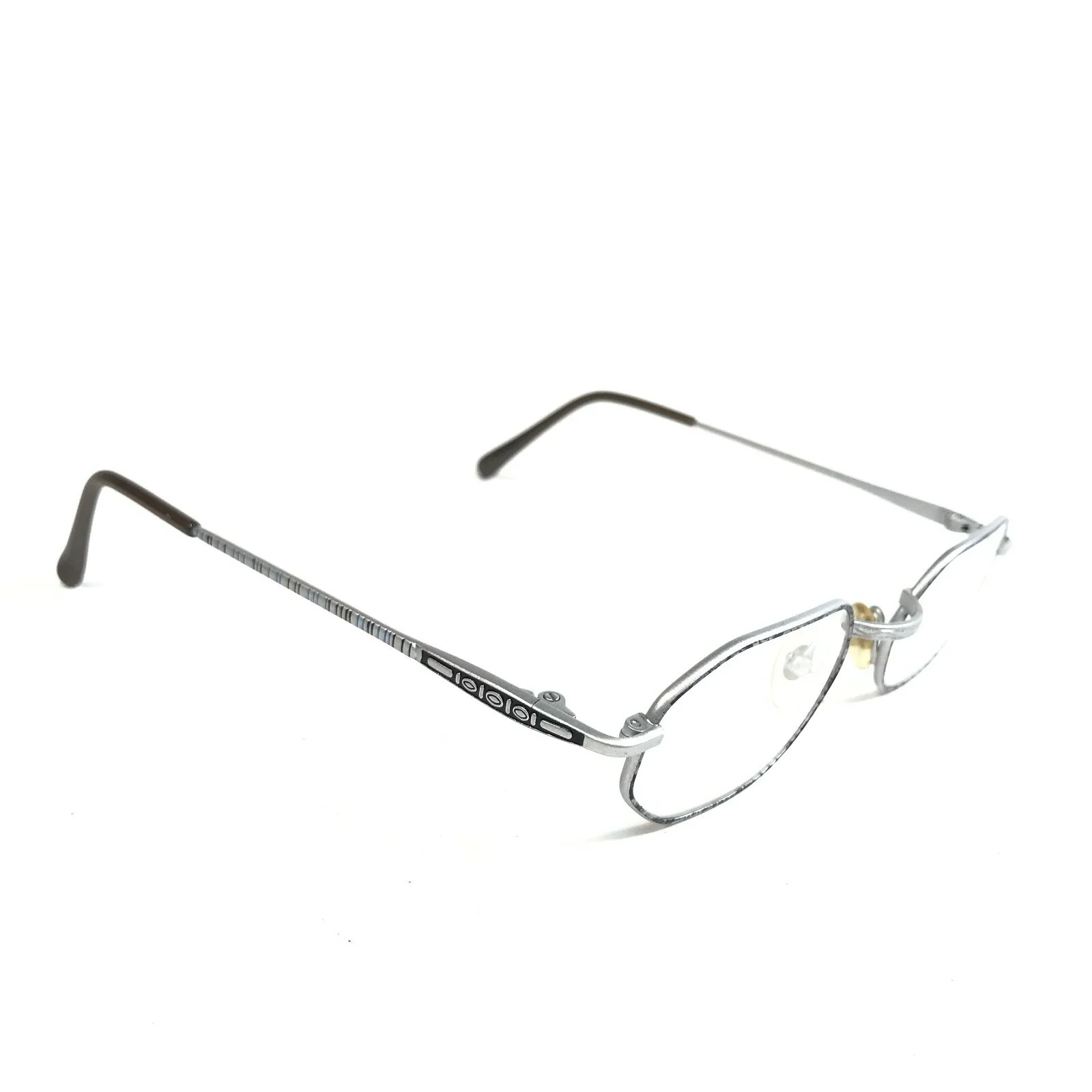 Vintage Top Look 766 Col.5 Eyeglasses Frames Silver Round Octagon 49-19-130 2