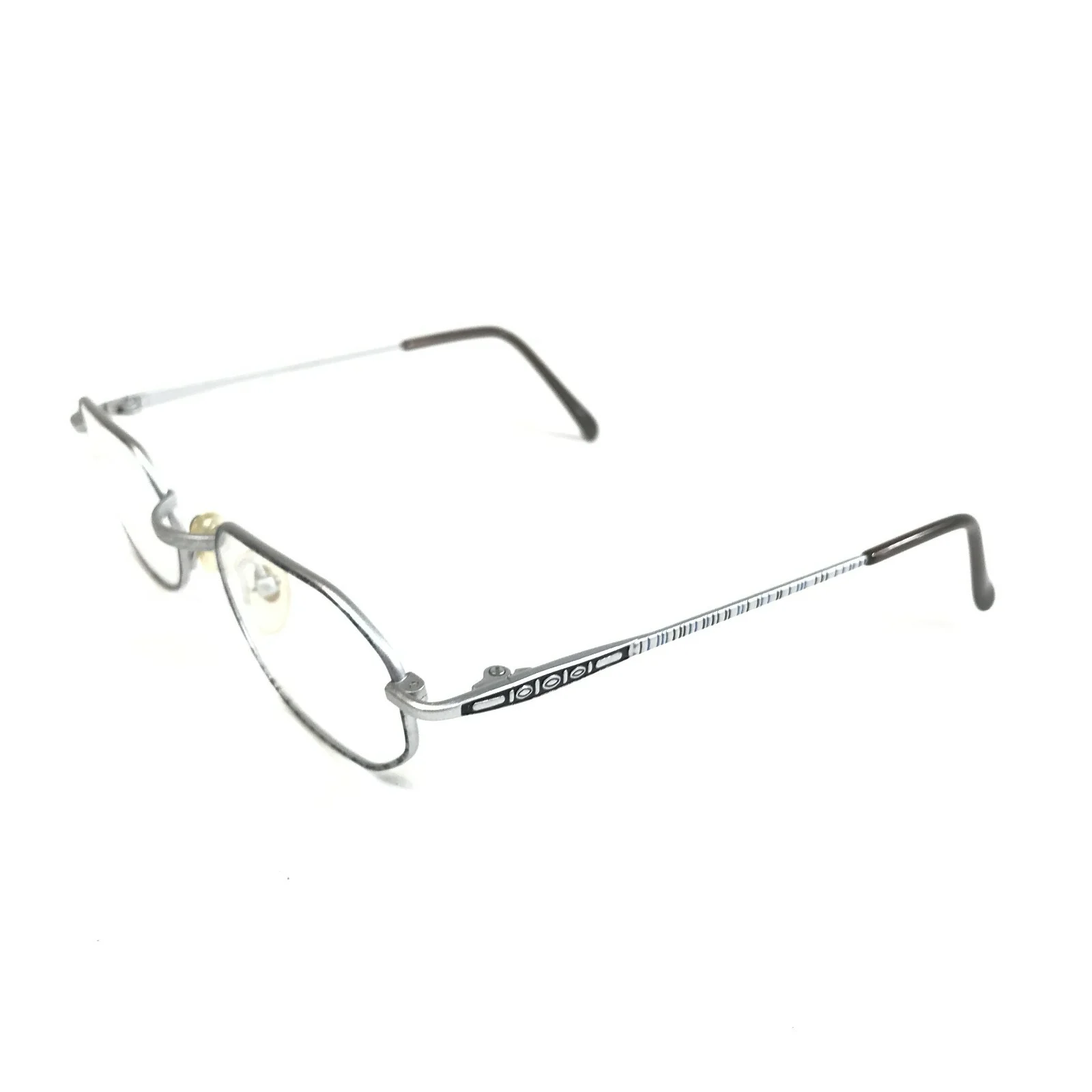 Vintage Top Look 766 Col.5 Eyeglasses Frames Silver Round Octagon 49-19-130 4