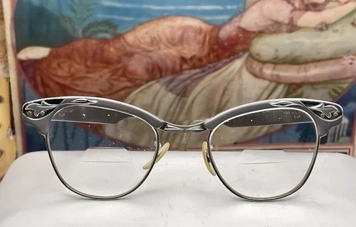 Vintage Universal Cat Eye Eyeglass Frames Aluminum Mod