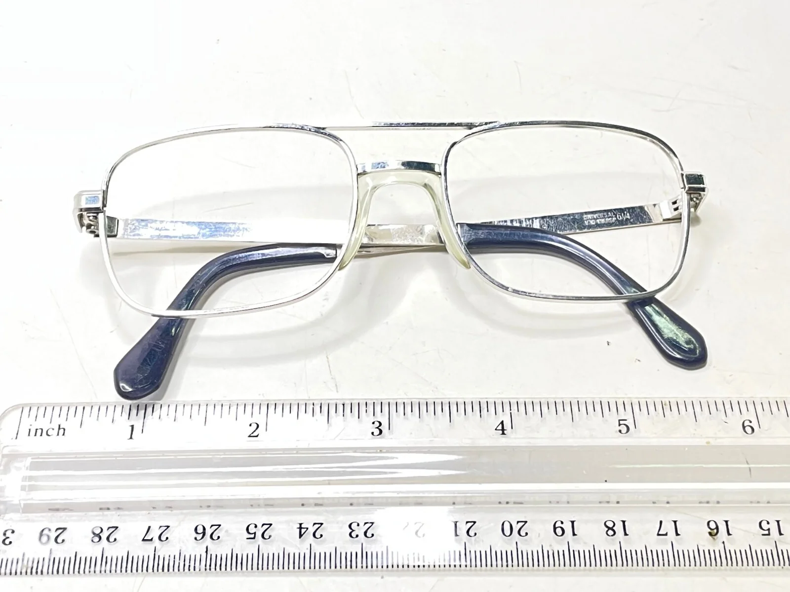 Vintage Universal Eyeglass Sunglass Frames Aviator 1/30 10K WHITE GOLD NOS #18