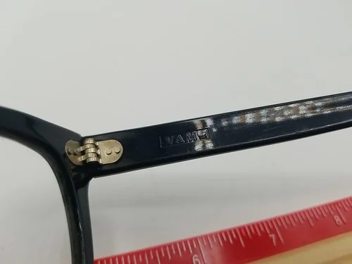 Vintage VAM horn rimmed eyeglass frames Clear Black USA 2