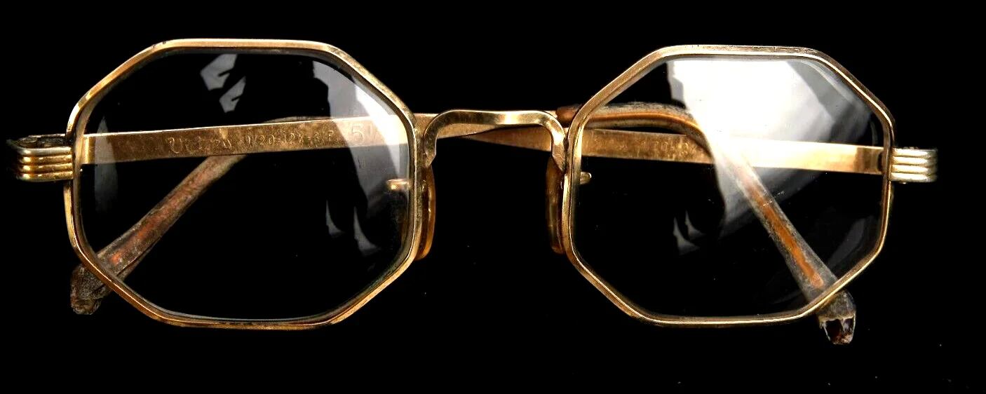 Vintage Victory 1/20 12KGF Octagonal Eyeglasses Glasses 5 1/4 2