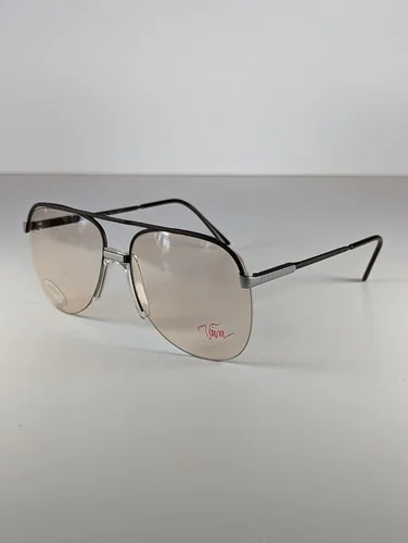 Vintage Viva MOD.1054 Eyeglass/Sunglass Frames 54 18 145MM Aviator Gray Half Rim