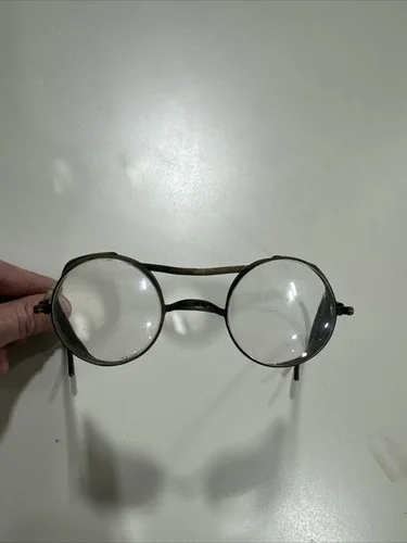 Vintage Welsh Steampunk Safety Welding Glasses ~ Mesh Side Lens 2