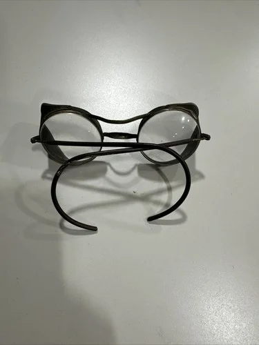 Vintage Welsh Steampunk Safety Welding Glasses ~ Mesh Side Lens 4