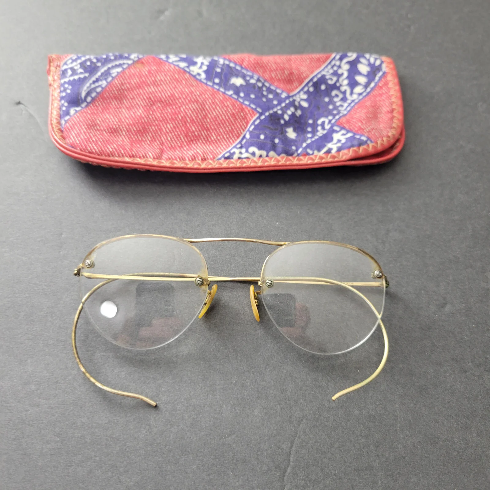 Vintage Wire Rim GLASSES, Round Spectacles Bi-Focal Ear Hook Gold 1/10 12K G F 3