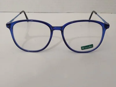 Vintage Womens Benelton Bright Blue 1980s Style Eye Glasses Frame 56/17 2