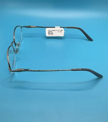 Visage Chenille Brown Semi Rimless Authentic Women’s Eyeglass Frames 52 18 135 4
