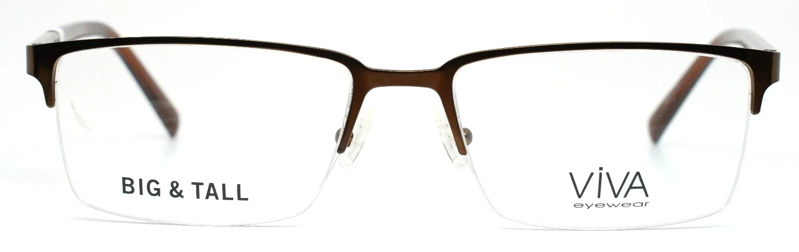 VIVA Big & Tall VV4025 049 Matte Dark Brown Mens Rectangle Eyeglasses 60-19-155 2