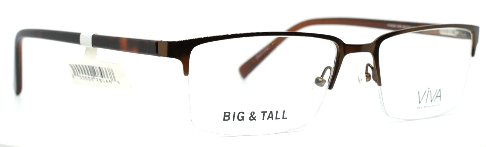 VIVA Big & Tall VV4025 049 Matte Dark Brown Mens Rectangle Eyeglasses 60-19-155 3