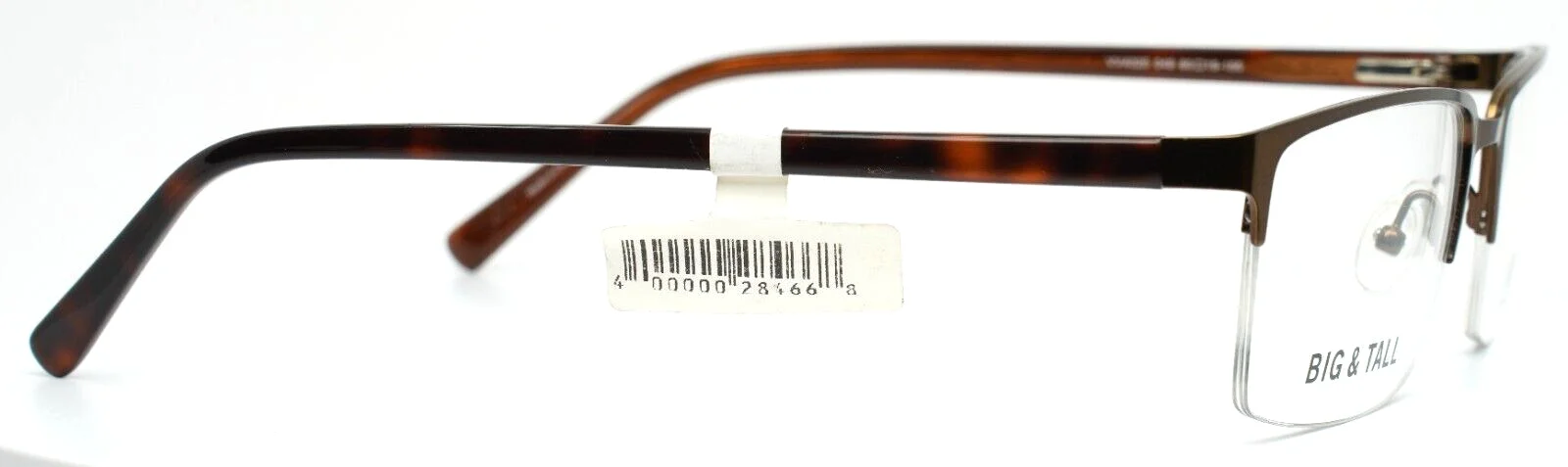 VIVA Big & Tall VV4025 049 Matte Dark Brown Mens Rectangle Eyeglasses 60-19-155 4