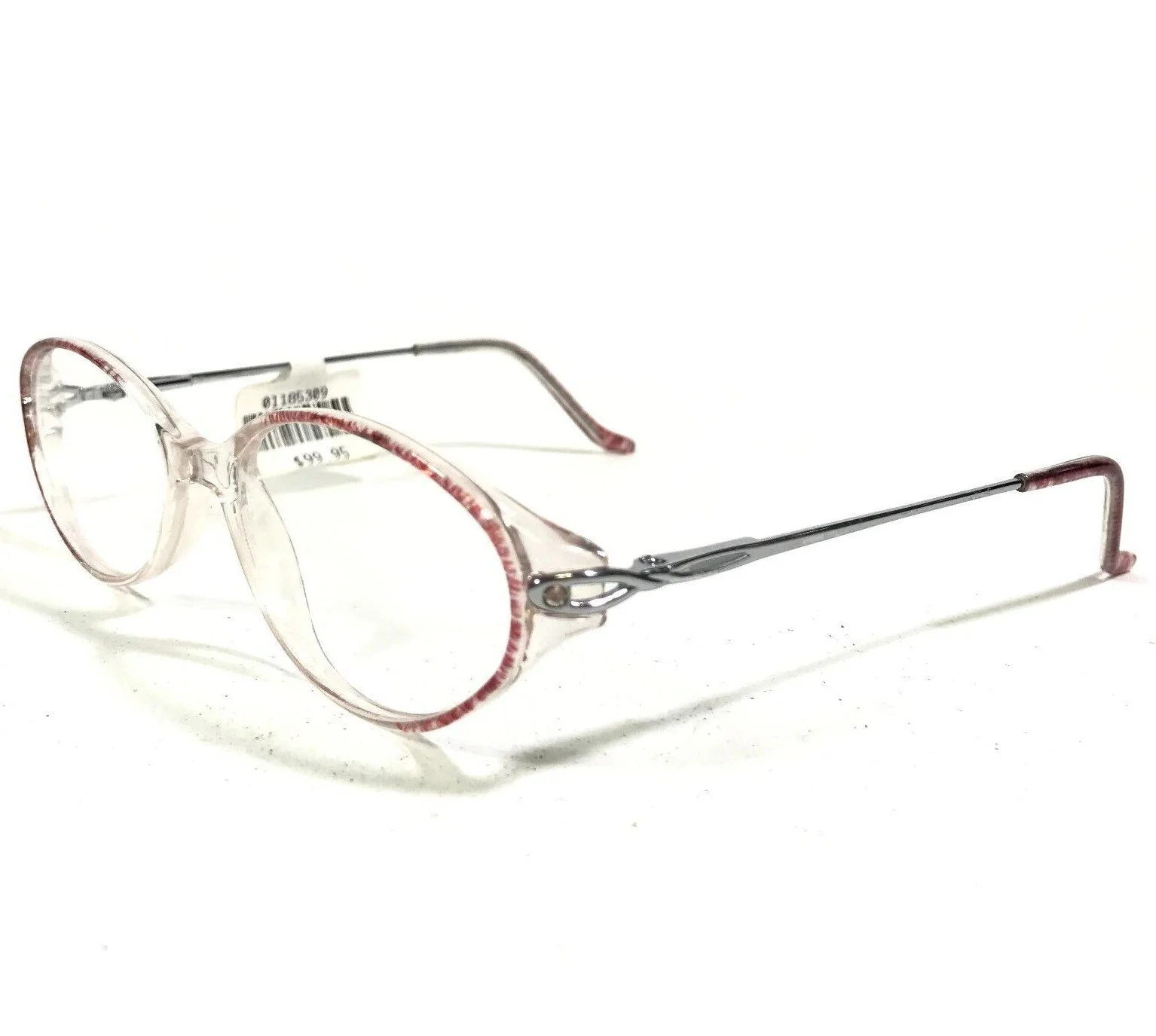 Viva ROMA ORC Eyeglasses Frames Red Clear Silver Round Oval Full Rim 53-15-135
