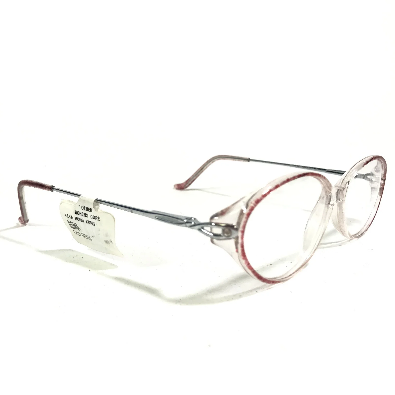 Viva ROMA ORC Eyeglasses Frames Red Clear Silver Round Oval Full Rim 53-15-135 3