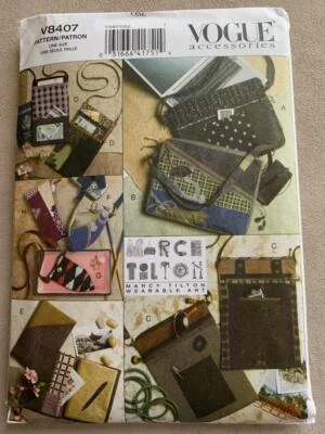 Vogue 8407 Sewing Pattern Bags Eyeglass Case Journal Cover