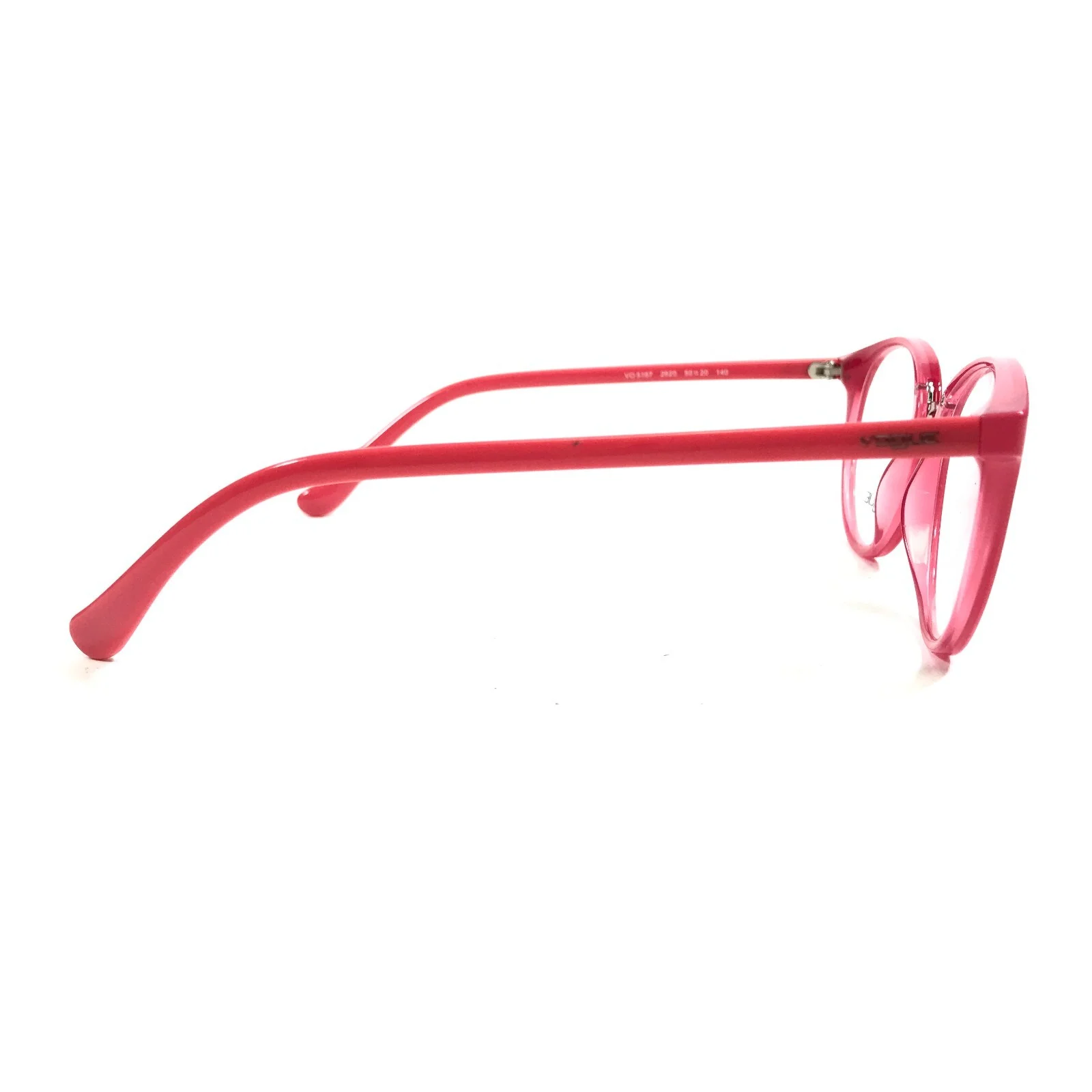 Vogue Eyeglasses Frames VO 5167 2620 Hot Pink Silver Round Horn Rim 50-20-140 3