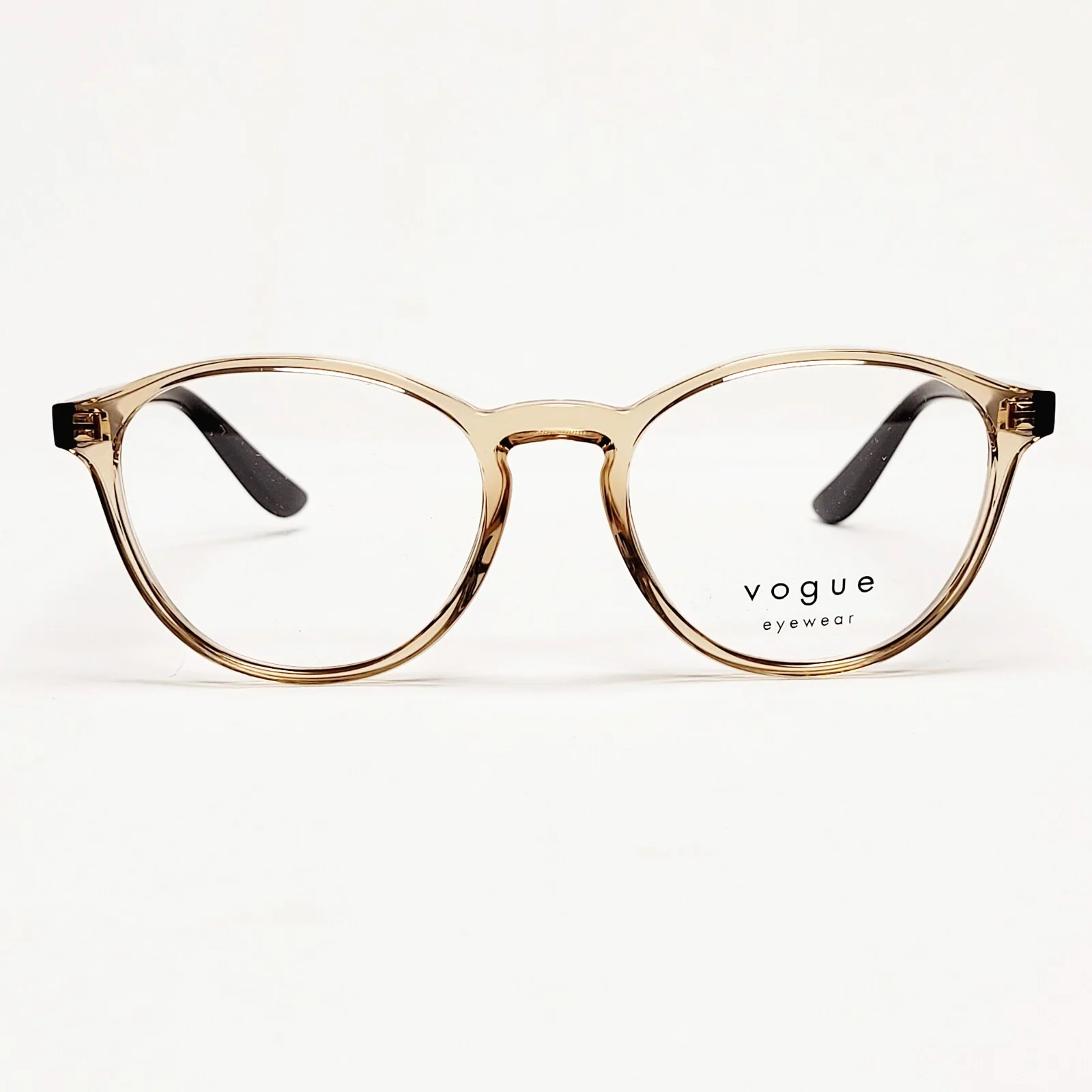 Vogue Eyewear Eyeglass Frames Transparent Round Frame Eyeglasses VO5372 Brown 51