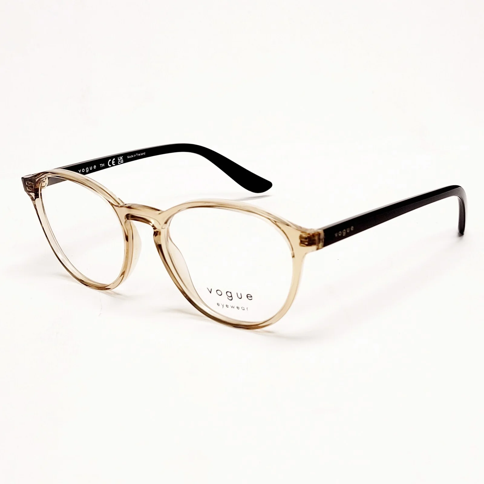 Vogue Eyewear Eyeglass Frames Transparent Round Frame Eyeglasses VO5372 Brown 51 2