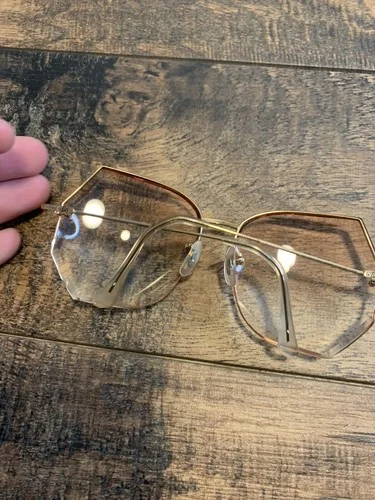 Vtg 1950’s Shuron Horn Rim Eyeglasses Frames Spectacles Black 12K GF Rockabilly 3
