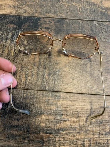 Vtg 1950’s Shuron Horn Rim Eyeglasses Frames Spectacles Black 12K GF Rockabilly 4