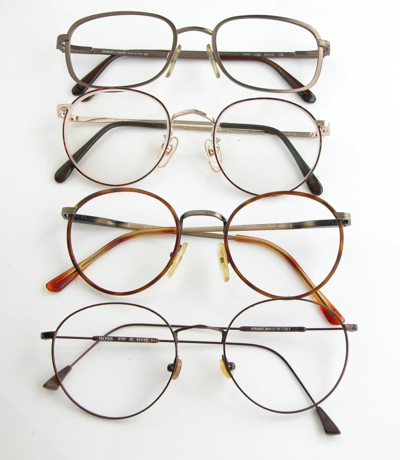 Vtg 1980s 90s Eyeglasses Frames Tortoise Colours Giorgio Armani Hugo Boss LOT 4 2