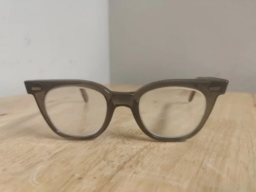 Vtg 60s Rare Minus Logo Clear Frames Titmus Z87 Eyeglasses Thick Strong Glasses