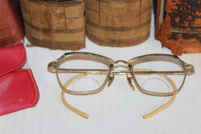 Vtg AMERICAN OPTICAL 18 1/10 12K GF Cable Temple RX EYE GLASSES Frames w/Case
