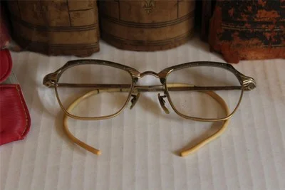 Vtg AMERICAN OPTICAL 18 1/10 12K GF Cable Temple RX EYE GLASSES Frames w/Case 2