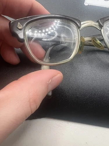 VTG AMERICAN OPTICAL? HORN RIMMED EYEGLASSES SMOKE BROWN AO GLASSES Frames Only 3