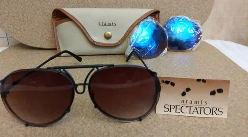 Vtg Aramis Spectators Glasses W/case Changeable Lenses