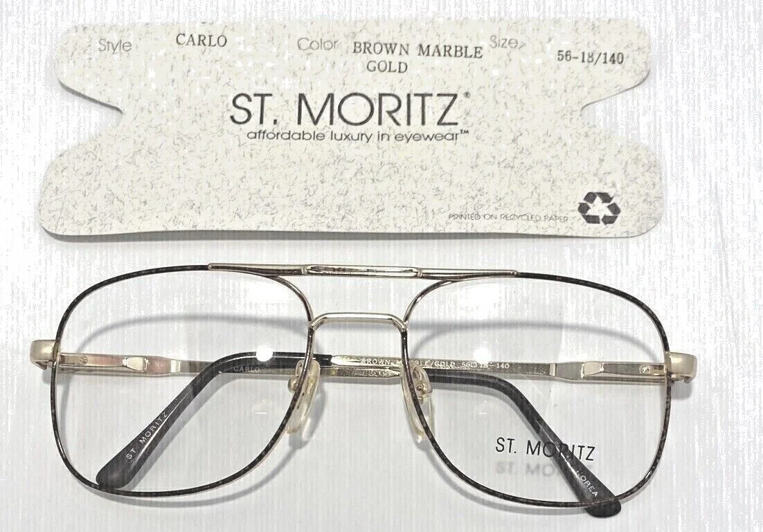 VTG Aviator Style Eyeglasses Metal Frame Double Bridge Stainless Steel SST 1 SIL 2