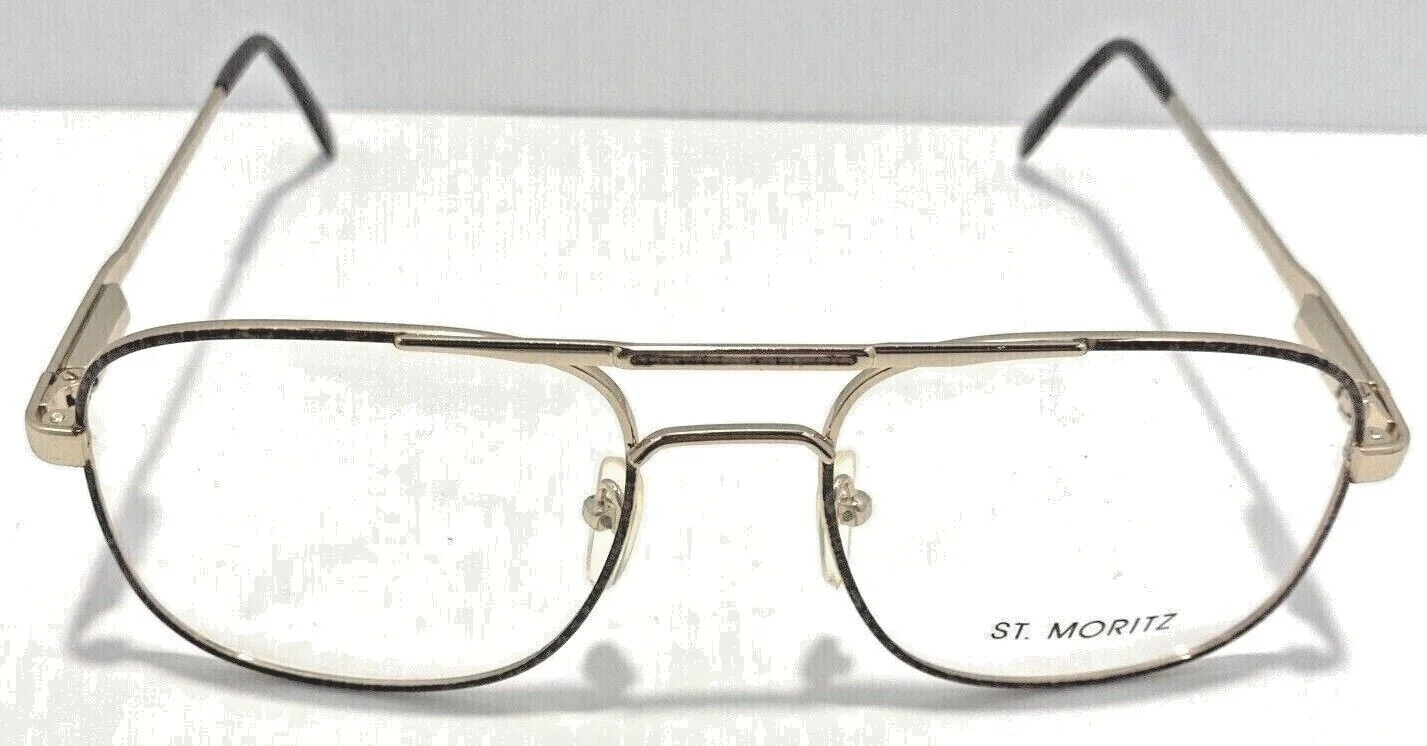 VTG Aviator Style Eyeglasses Metal Frame Double Bridge Stainless Steel SST 1 SIL 3